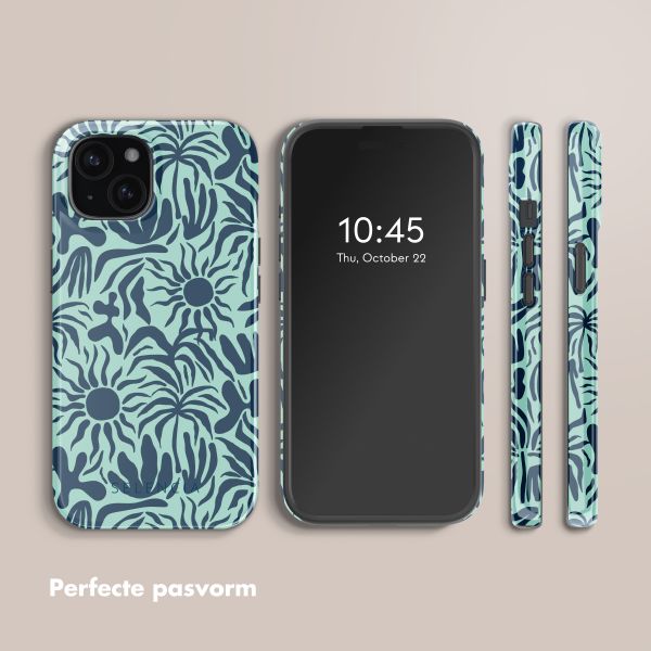 Selencia Vivid Backcover met MagSafe Apple iPhone 15 - Tropical Vibes Light Blue