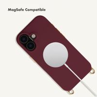 Selencia Rivièra MagSafe Back Cover with detachable hooks Apple iPhone 16 - Bold Burgundy
