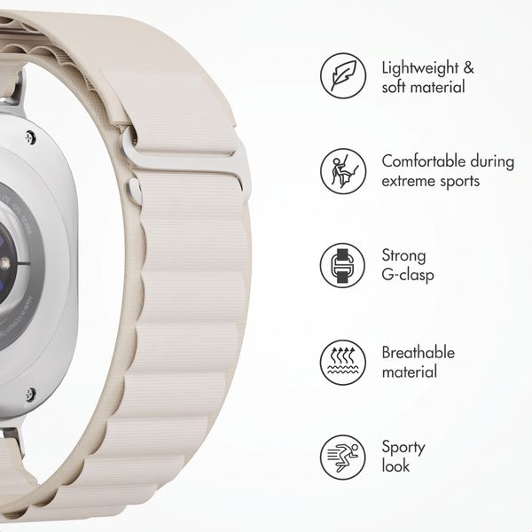 Accezz Nylon Alpine bandje Samsung Galaxy Watch Ultra 2 (2026) / Ultra (2024/2025) - Sterrenlicht