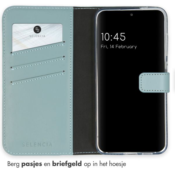 Selencia Echt Lederen Bookcase Samsung Galaxy S24 - Air Blue