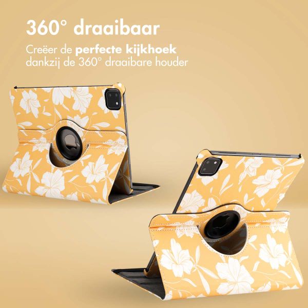 imoshion 360° Draaibare Design Bookcase iPad Pro 11 (2018/2020/2021/2022) - Yellow Flowers