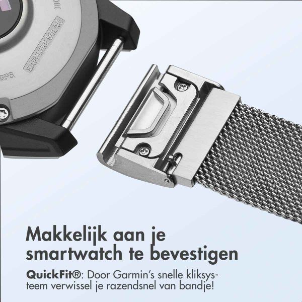 imoshion QuickFit® Milanees bandje  - Garmin 22 mm aansluiting - Maat L/XL - Zilver