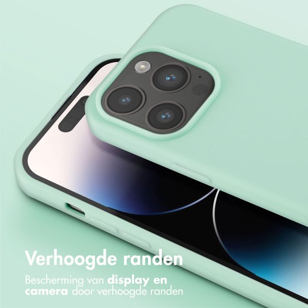 Selencia Siliconen hoesje met afneembaar koord Apple iPhone 14 Pro - Turquoise