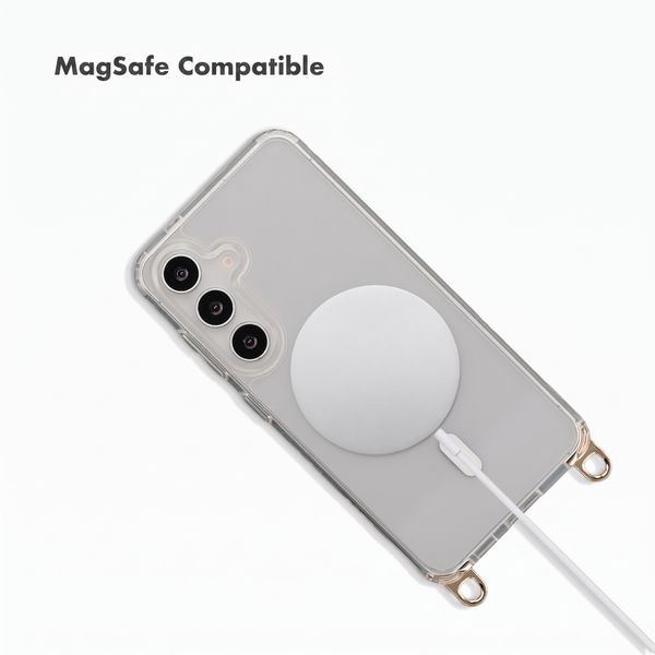 Selencia Rivièra MagSafe Back Cover with detachable hooks Samsung Galaxy S25 / S24 - Transparent
