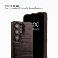 Selencia Nova Real Leather Back Cover with Card Holder Samsung Galaxy S26 Ultra - Dark Chocolate
