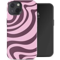 Selencia Vivid Back Cover Apple iPhone 13 - Wavy Swirl Pink Plum