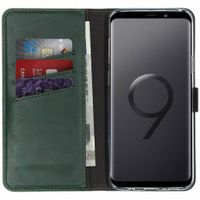 Selencia Echt Leren Bookcase Samsung Galaxy S9 Plus - Groen
