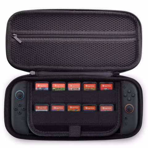 imoshion Nintendo Switch 2 Case met ritsvak - Hoes Nintendo Switch 2 / Switch (OLED) met handvat - Zwart