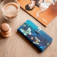 imoshion Design Softcase Bookcase iPhone 15 - Blue Butterfly