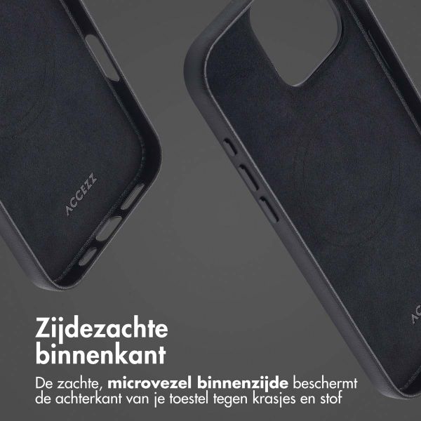 Accezz MagSafe Leather Backcover Apple iPhone 16 Pro Max - Onyx Black