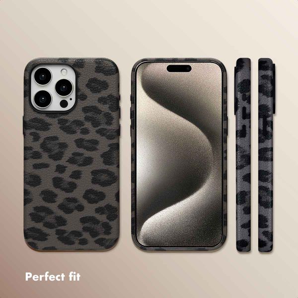 Selencia Sabi Back Cover Panther Print with MagSafe Apple iPhone 15 Pro Max - Midnight Black