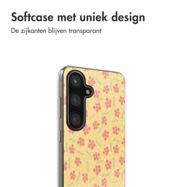 imoshion  Design hoesje Samsung Galaxy S25 - Sunny Yellow Petite Flowers