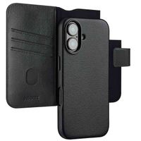 Accezz Leather Bookcase 2-in-1 met MagSafe Apple iPhone 16 - Onyx Black