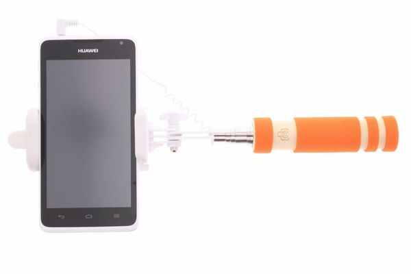 Oranje universele mini selfie stick