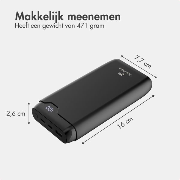 imoshion Powerbank 27.000 mAh - Quick Charge en Power Delivery - Zwart