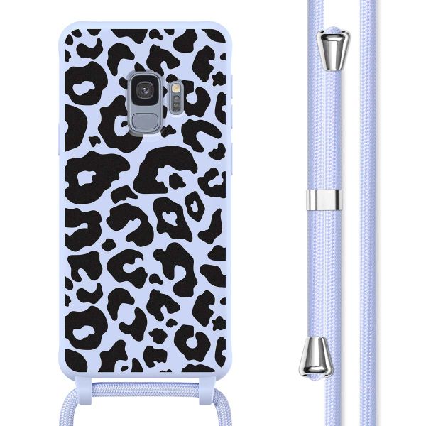 imoshion Siliconen design hoesje met koord Samsung Galaxy S9 - Animal Lila