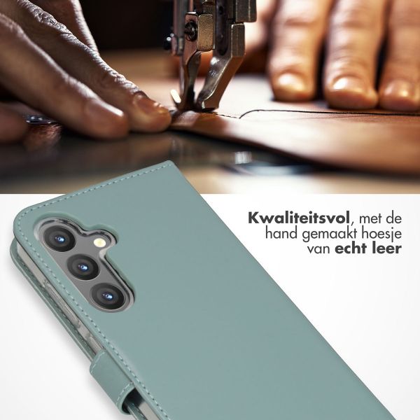 Selencia Echt Leren Bookcase Samsung Galaxy S24 Plus - Air Blue