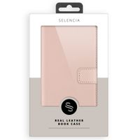 Selencia Echt Leren Bookcase Apple iPhone 16 - Dusty Pink