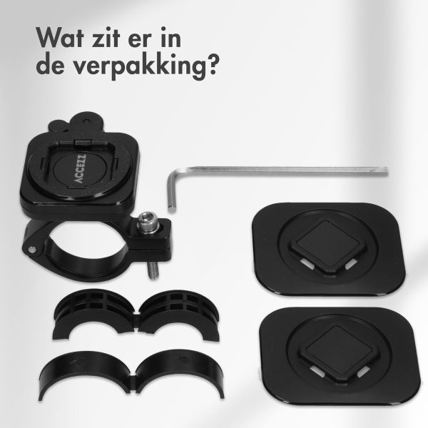 Accezz EasyLock telefoonhouder fiets - Universeel - Aluminium - 360 graden draaibaar - Zwart