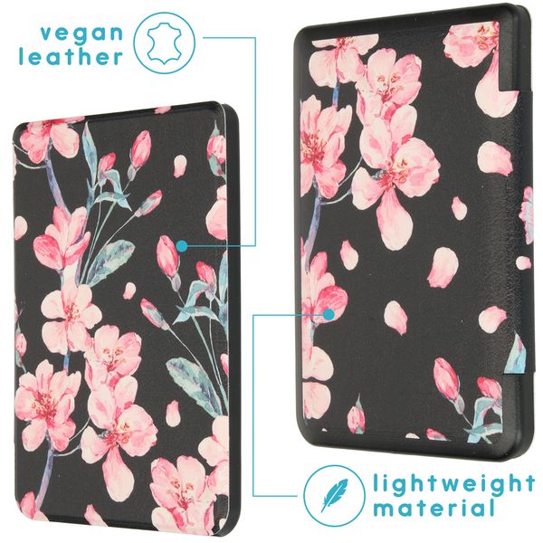 imoshion Design Slim Hard Case Bookcase Tolino Page 2 - Blossom Watercolor Black