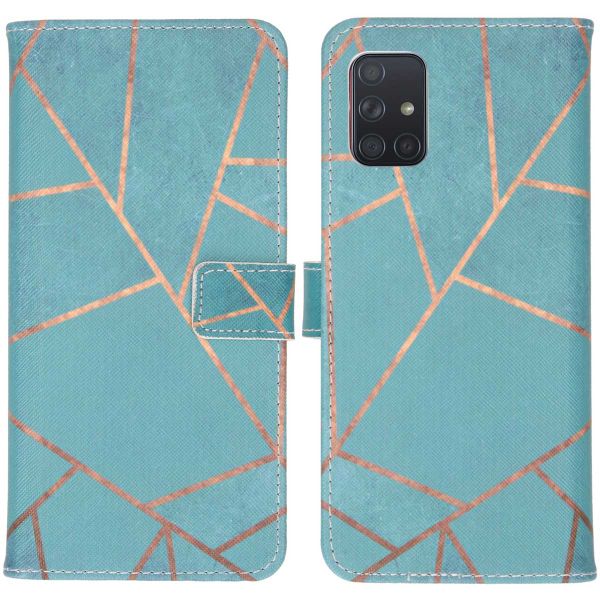imoshion Design Softcase Bookcase Samsung Galaxy A71 - Blue Graphic