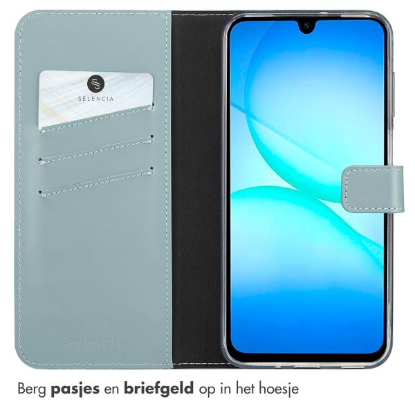 Selencia Echt Leren Bookcase Samsung Galaxy A17 - Lichtblauw
