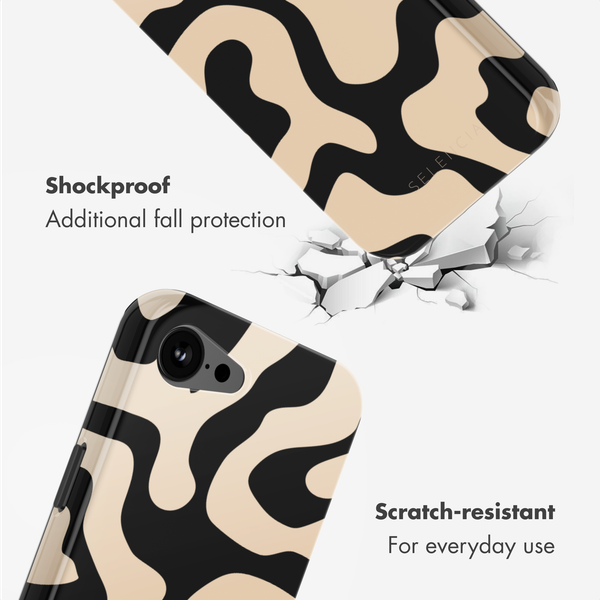 Selencia Vivid Back Cover with MagSafe Apple iPhone 17e / 16e - Art Wave Black