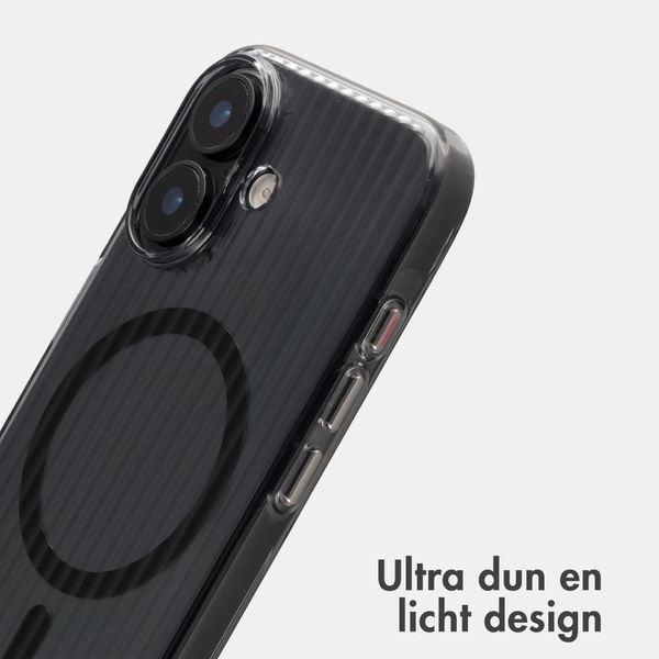 Accezz Lite Backcover met MagSafe | Fluted | Apple iPhone 16 - Zwart