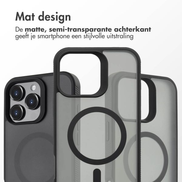 Accezz Rugged Frosted Backcover met MagSafe iPhone 16 Pro Max - Zwart