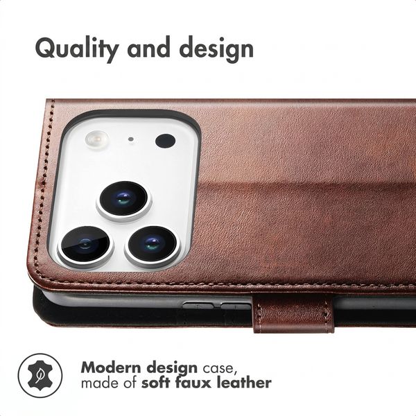 imoshion Luxury Wallet Case Apple iPhone 18 Pro / 17 Pro - Dark Brown