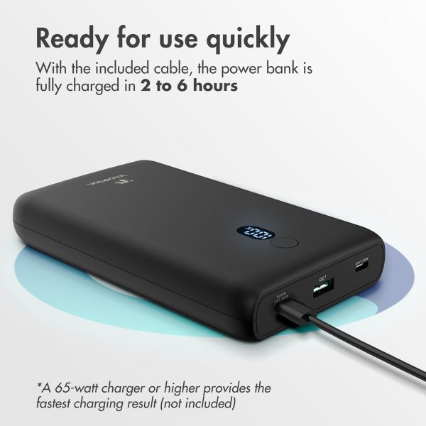 imoshion Powerbank 20,000 mAh - Quick Charge and Power Delivery - 100W - Black