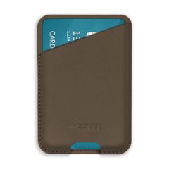Accezz Leather Card Holder - Compatible with MagSafe and Qi2 - Coffee Brown