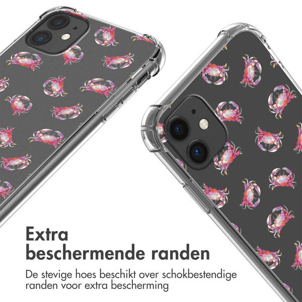 imoshion Design hoesje met koord Apple iPhone 11 - Crab Watercolor