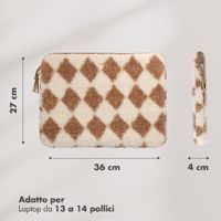 Selencia Teddy Laptop hoes 13-14 inch - Laptopsleeve - Checks