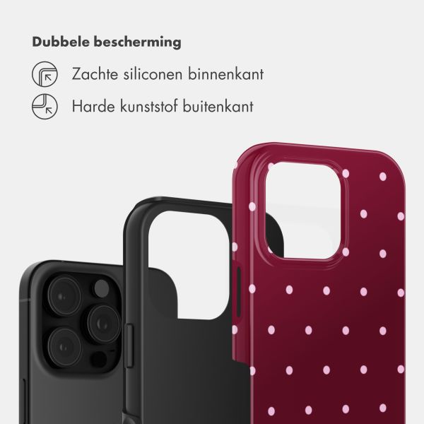 Selencia Vivid Backcover Apple iPhone 16 Pro - Happy Dots Burgundy