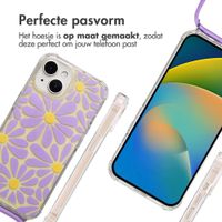 imoshion Design hoesje met koord Apple iPhone 15 - Tropical Violet Flowers Connect
