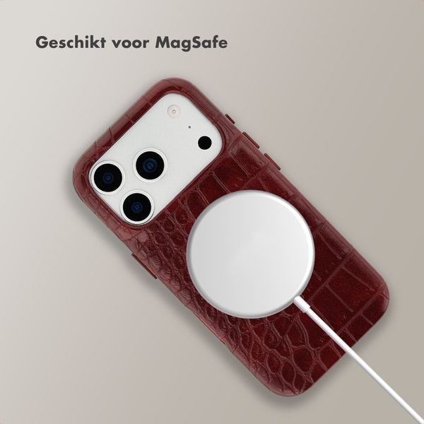 Selencia Croco Backcover met MagSafe Apple iPhone 17 Pro - Burgundy