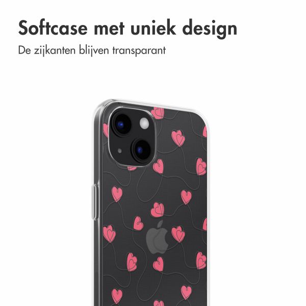 imoshion  Design hoesje iPhone 13 - Dusty Rose Connected Hearts