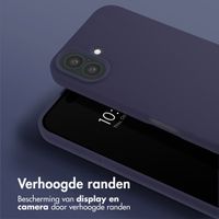 Selencia Siliconen hoesje met afneembaar koord iPhone 16 - Donkerblauw