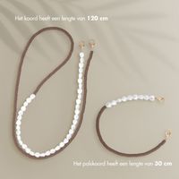 Selencia Telefoonkoorden set met Parels en Elastiekjes - Mocha Brown
