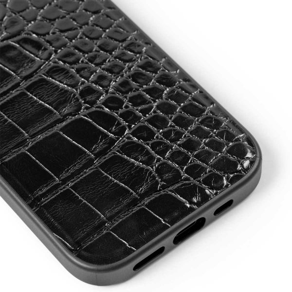 iDeal of Sweden Vegan Leather Backcover iPhone 15 / 14 / 13 - Black Croco