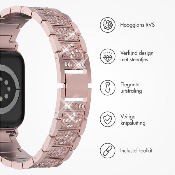 Selencia Sparkle schakelband Apple Watch Series 1 t/m 9 / SE (38/40/41 mm) | Series 10 / 11 (42 mm) - Roze