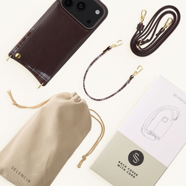 Selencia Nova Telefoonhoes met Koord en Pashouder Apple iPhone 18 Pro Max / 17 Pro Max - Checks
