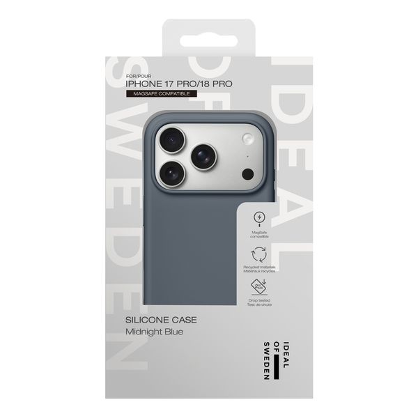 iDeal of Sweden Silicone Case met MagSafe Apple iPhone 18 Pro / 17 Pro - Midnight Blue