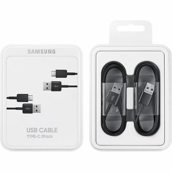 Samsung 2 x USB-C naar USB kabel Samsung Galaxy S21 FE - 1,5 meter - Zwart