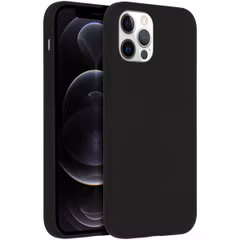 Accezz Liquid Silicone Backcover met MagSafe Apple iPhone 12 (Pro) - Zwart