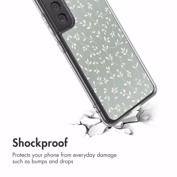 imoshion Design hoesje Samsung Galaxy S21 FE - Smoke Green Flowers
