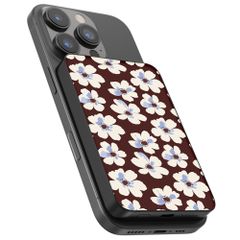 Selencia Vivid Powerbank 5.000 mAh - Draadloze Powerbank - Geschikt voor MagSafe en Qi - Black / Choco Flower Pop