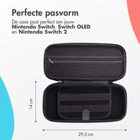 imoshion Nintendo Switch 2 Case met ritsvak - Hoes Nintendo Switch 2 / Switch (OLED) met handvat - Zwart