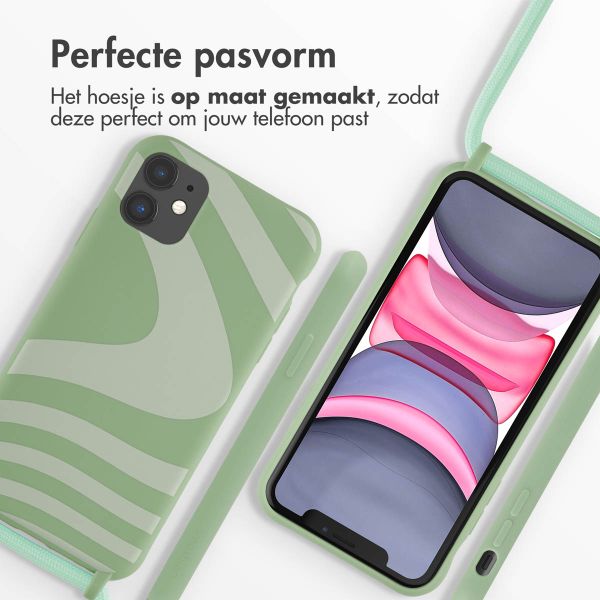 imoshion Siliconen design hoesje met koord iPhone 11 - Retro Green